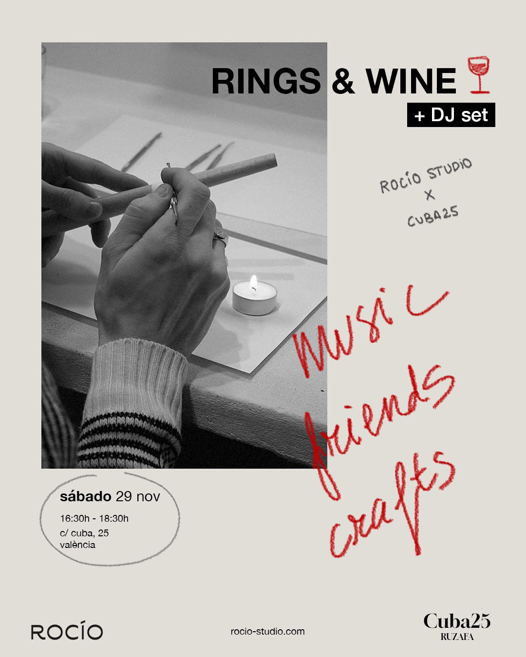 taller de joyería en Valencia / *edición especial* con vino y DJ 🍷🎵 - sábado 29/11/25
