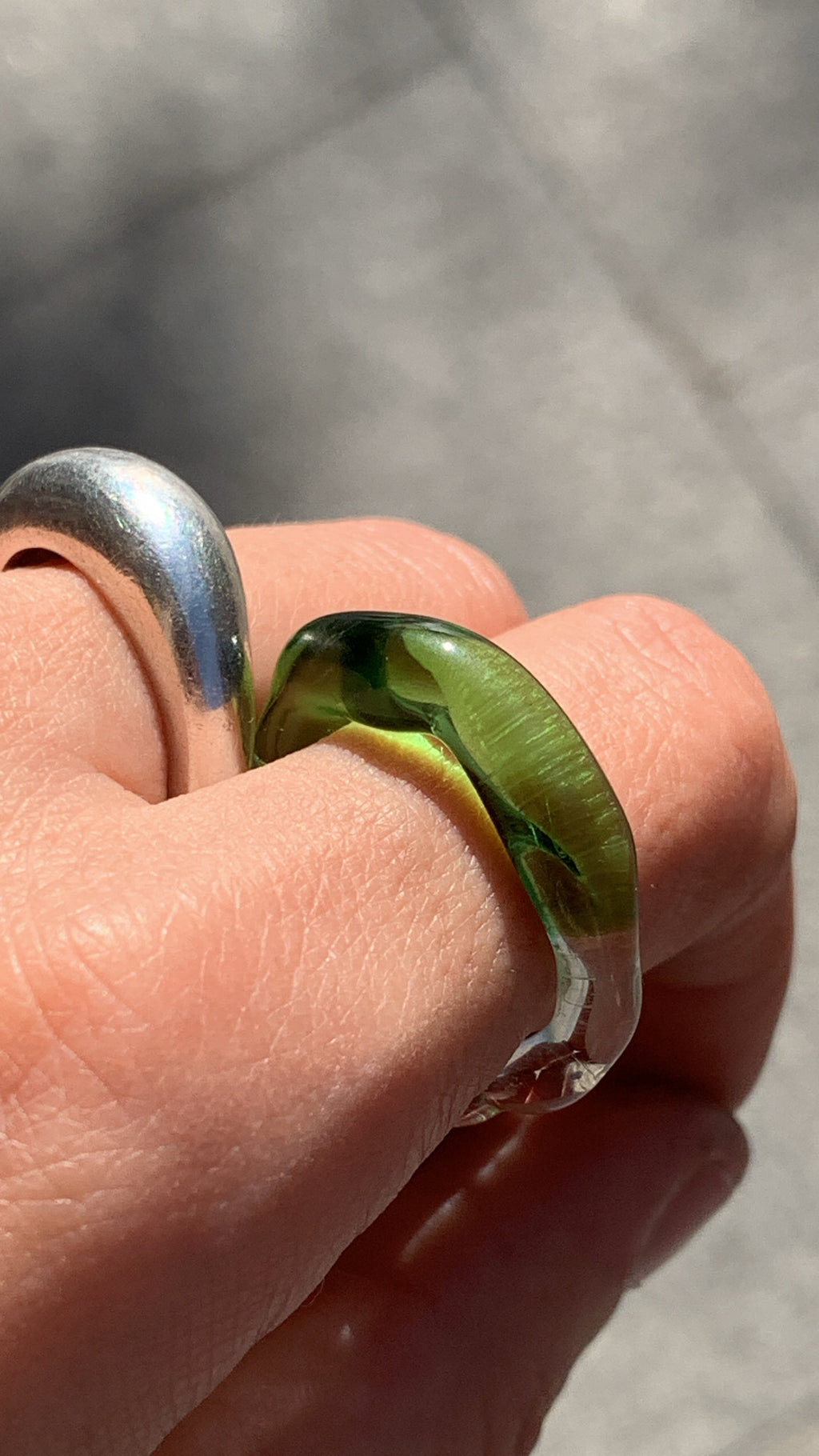 Anillo de vidrio Lago, hecho a mano en Valencia