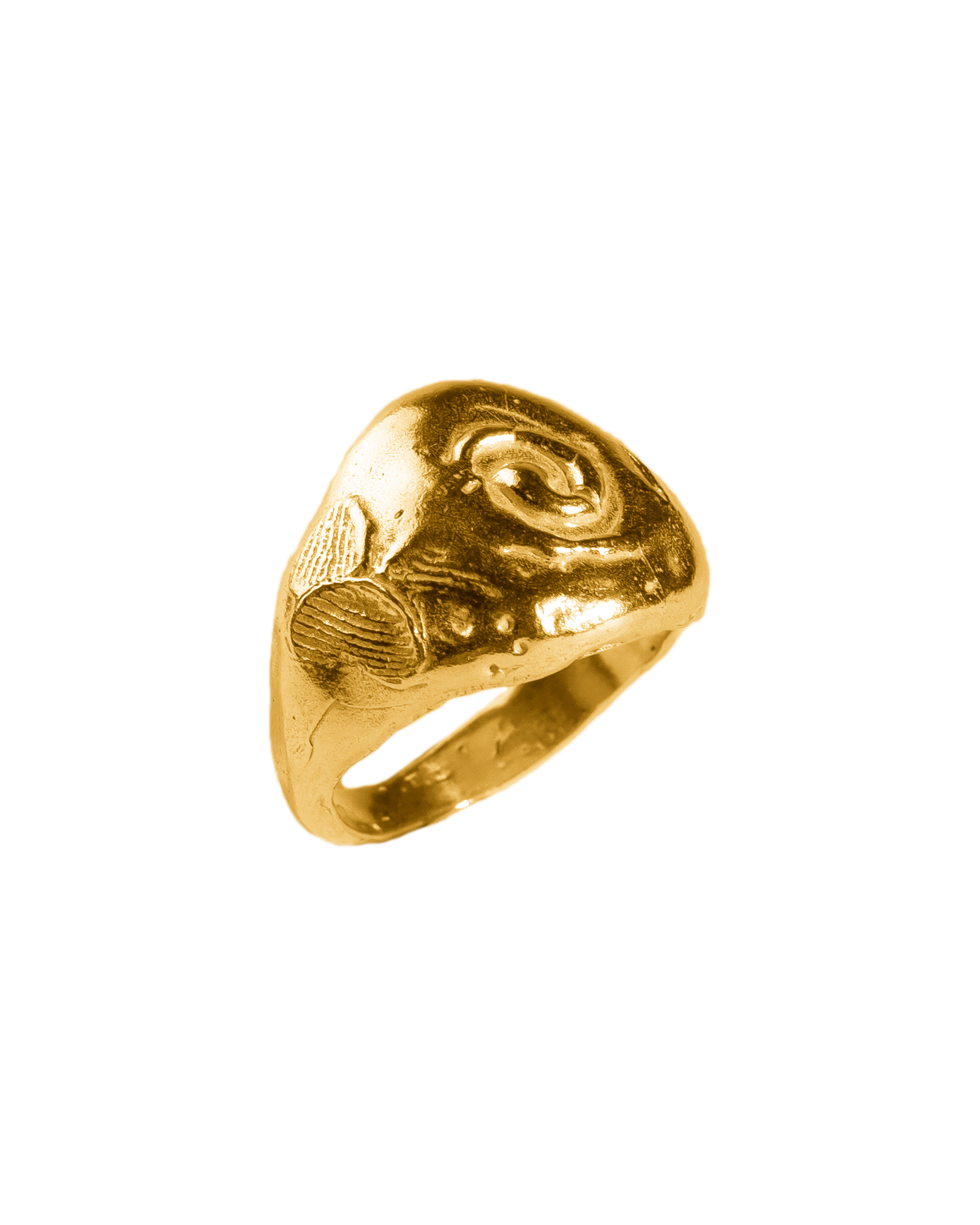 Anillo Claror dorado, hecho a mano en plata de ley en València
