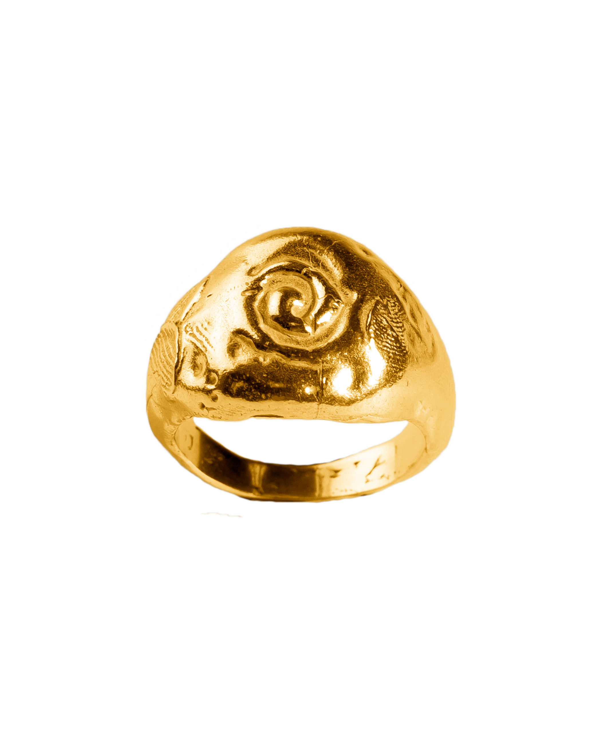 Anillo Claror dorado, hecho a mano en plata de ley en València
