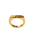Anillo sello Melted Signet I dorado, hecho a mano con plata de ley en Valencia
