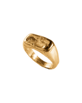Anillo sello Melted Signet II dorado, hecho a mano con plata de ley en Valencia
