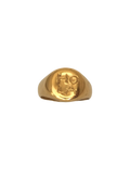 Anillo sello HOLA signet, hecho a mano en plata de ley chapada en oro de 24K