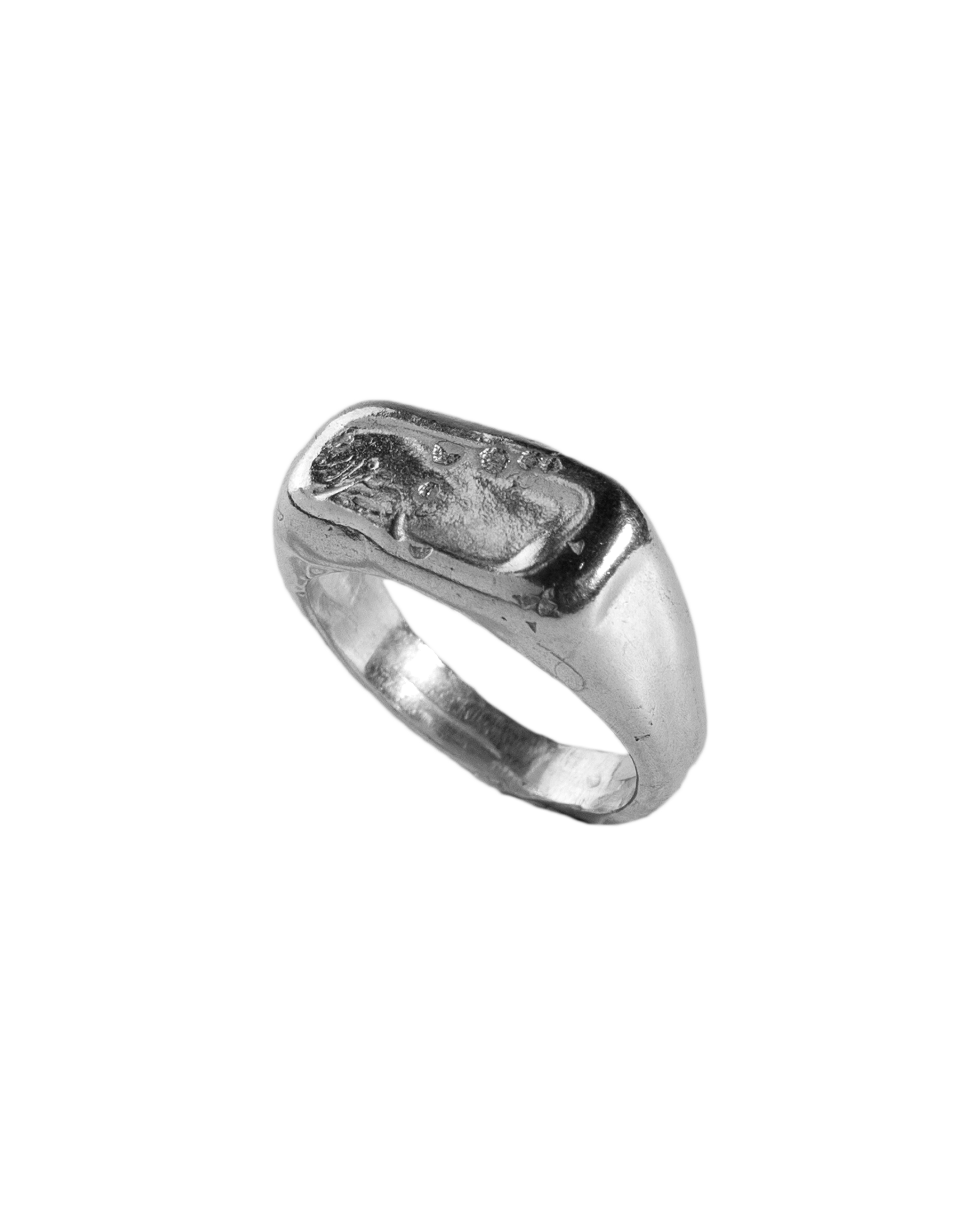Anillo sello Melted Signet II, hecho a mano con plata de ley en Valencia