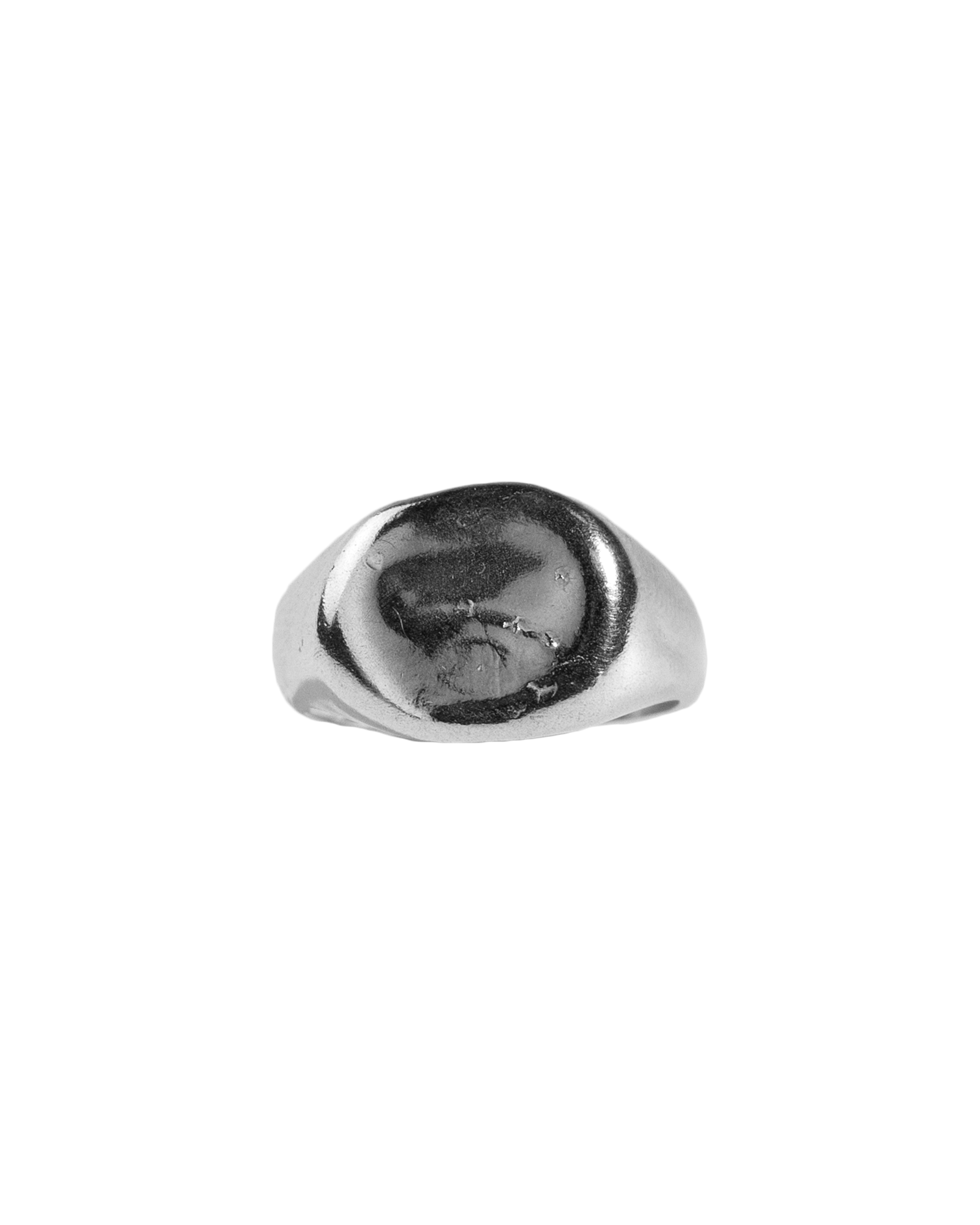 Anillo sello Melted Signet O, hecho a mano con plata de ley en Valencia
