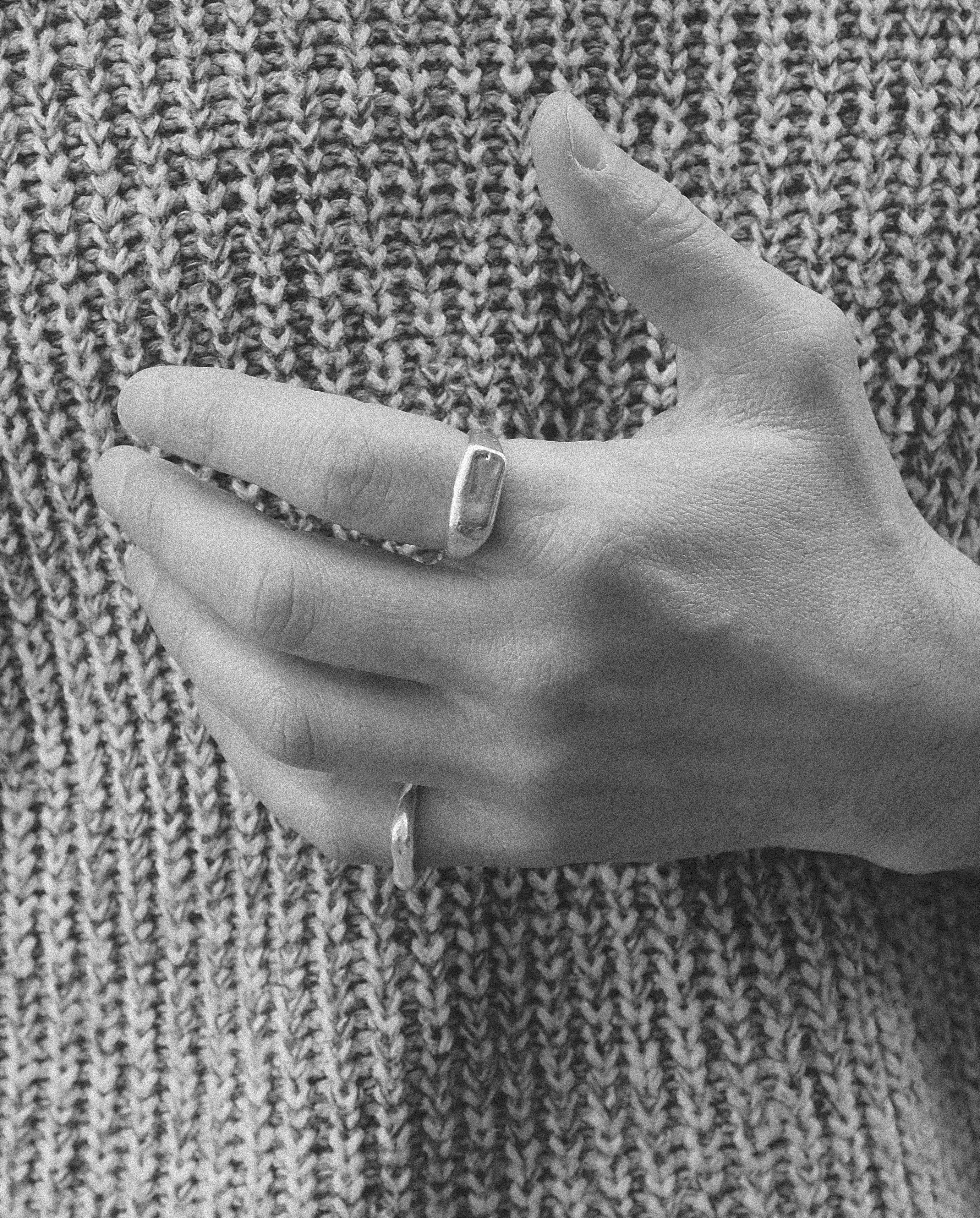 Anillo sello Meldted Signet en plata de ley, hecho a mano en València