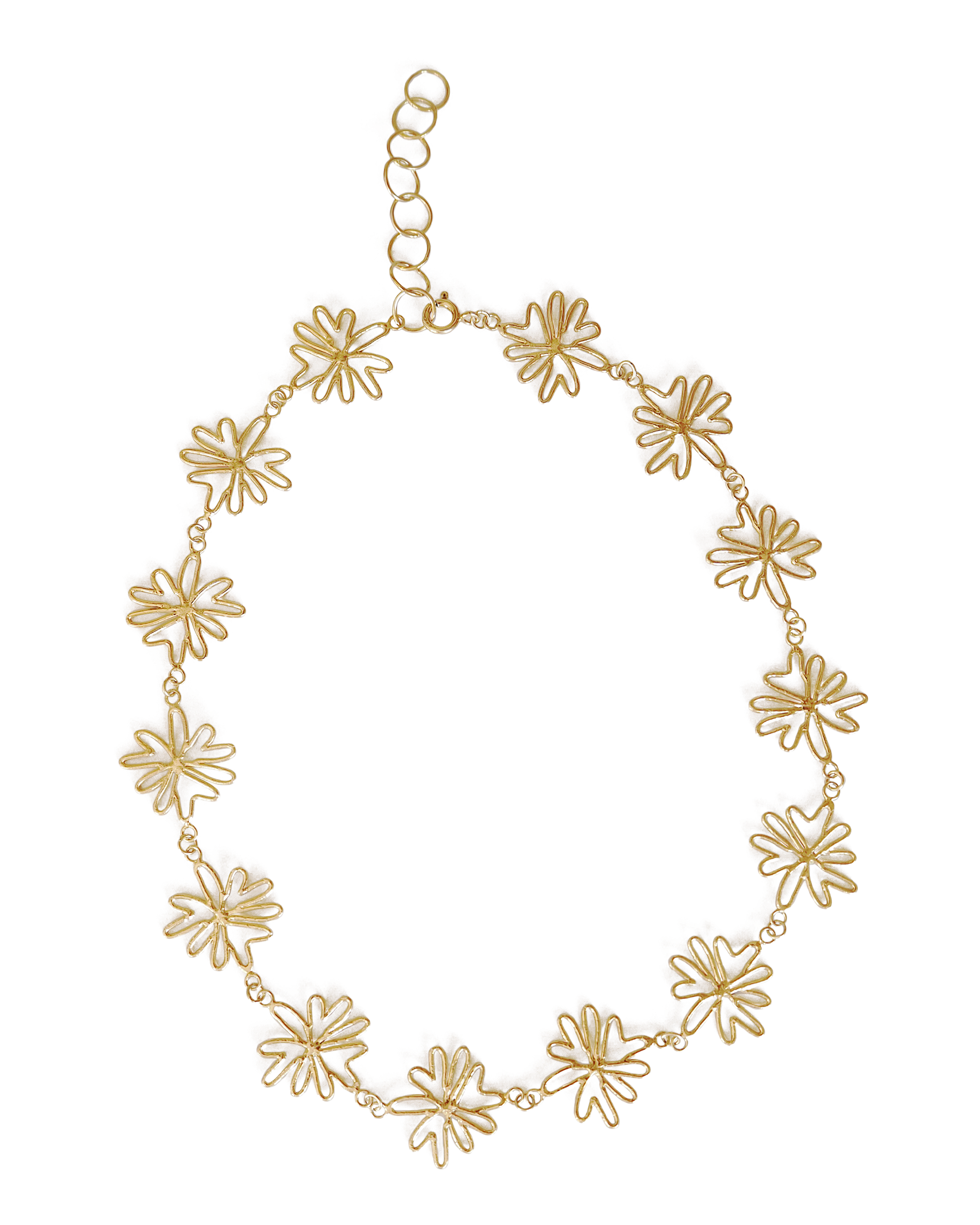 Collar de flores Jazmines, hecho a mano con plata de ley en Valencia