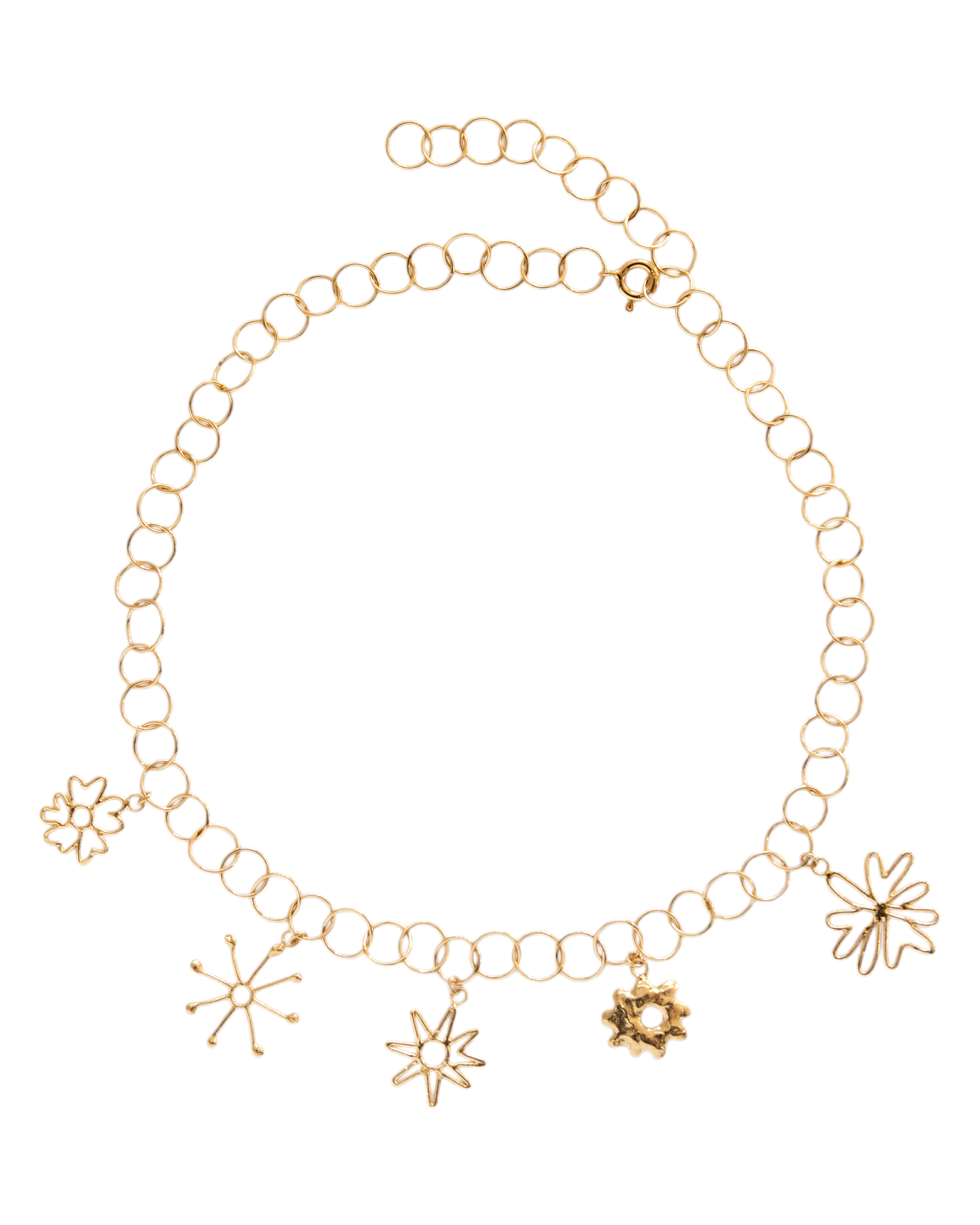 Collar de flores Ramo, hecho a mano en Valencia con plata de ley