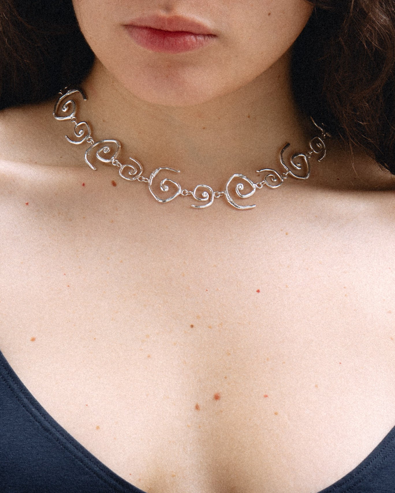 Collar Vórtice, hecho a mano en Valencia con plata de ley
