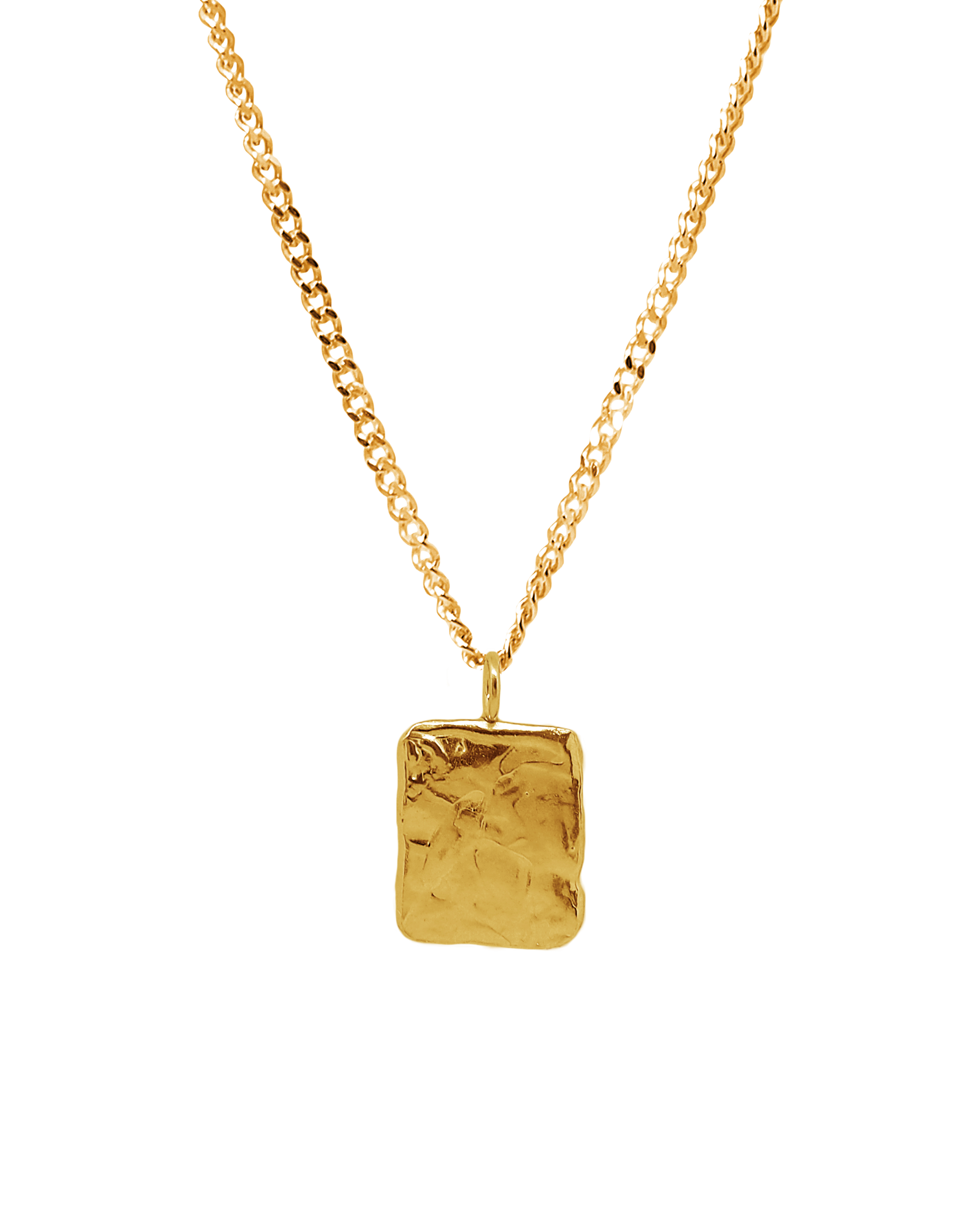 Collar dorado Marea M , hecho a mano en Valencia con plata de ley