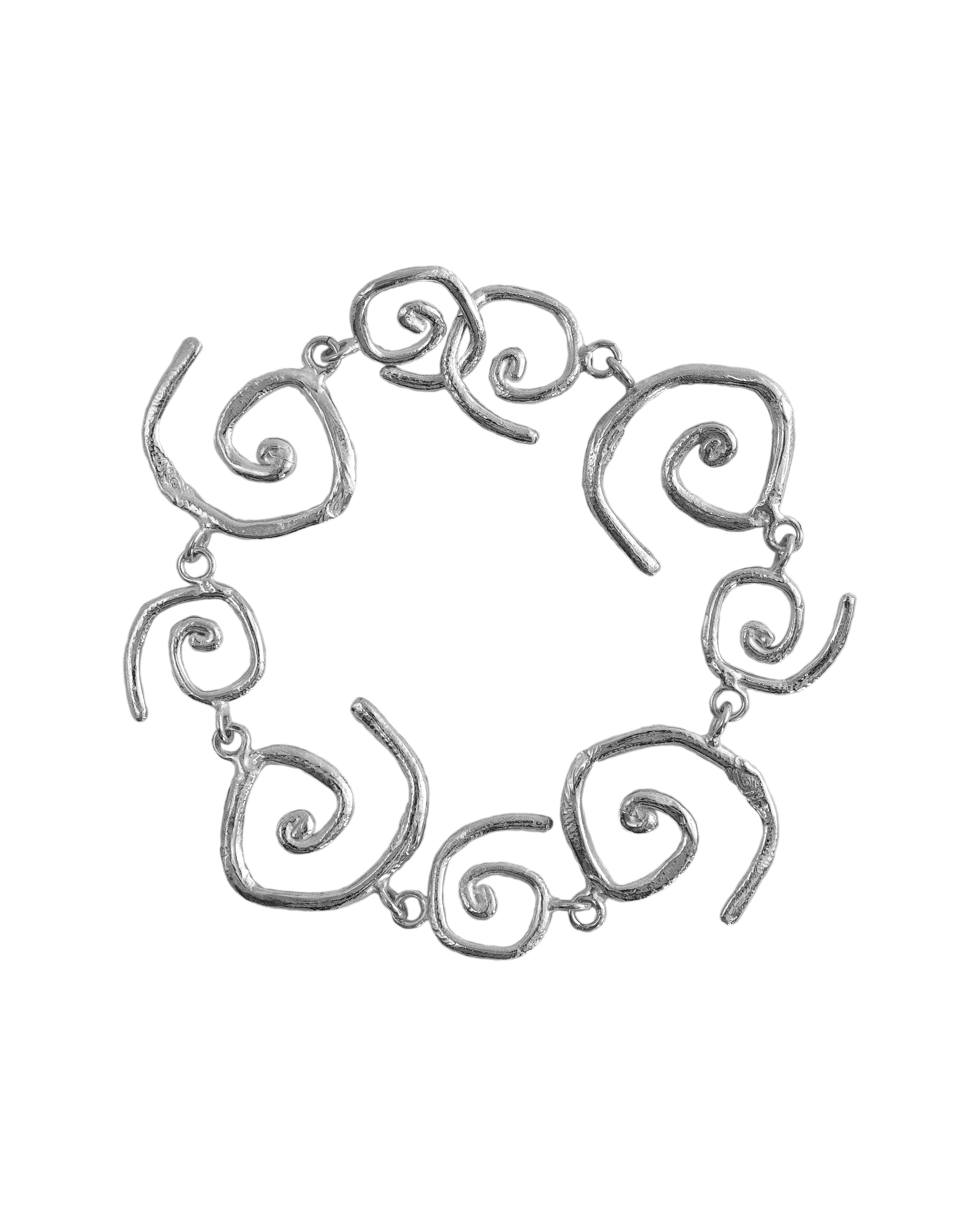 Pulsera de plata Vórtice, hecha a mano en Valencia